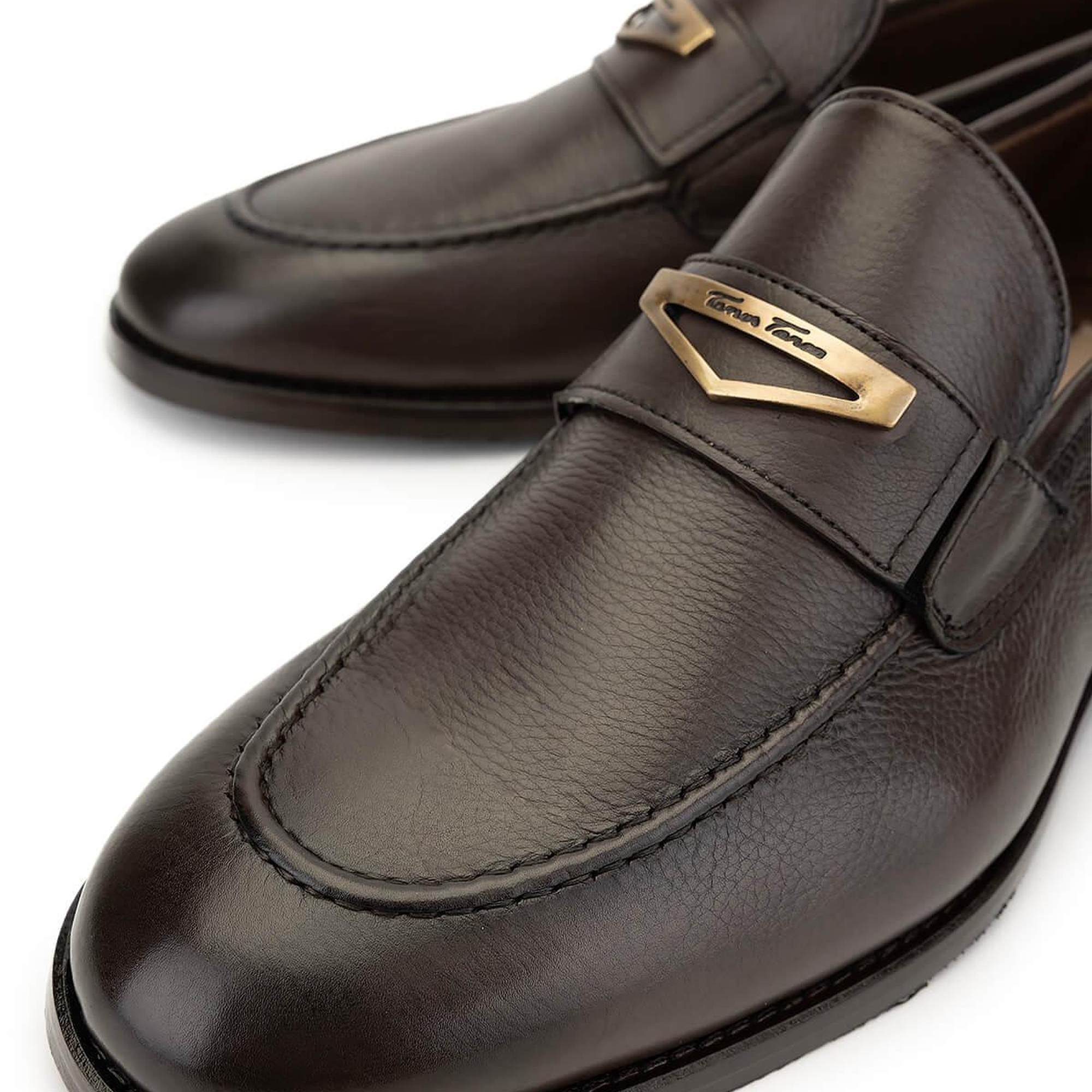 Tamer Tanca Erkek Hakiki Deri Kahverengi Loafer Ayakkabı