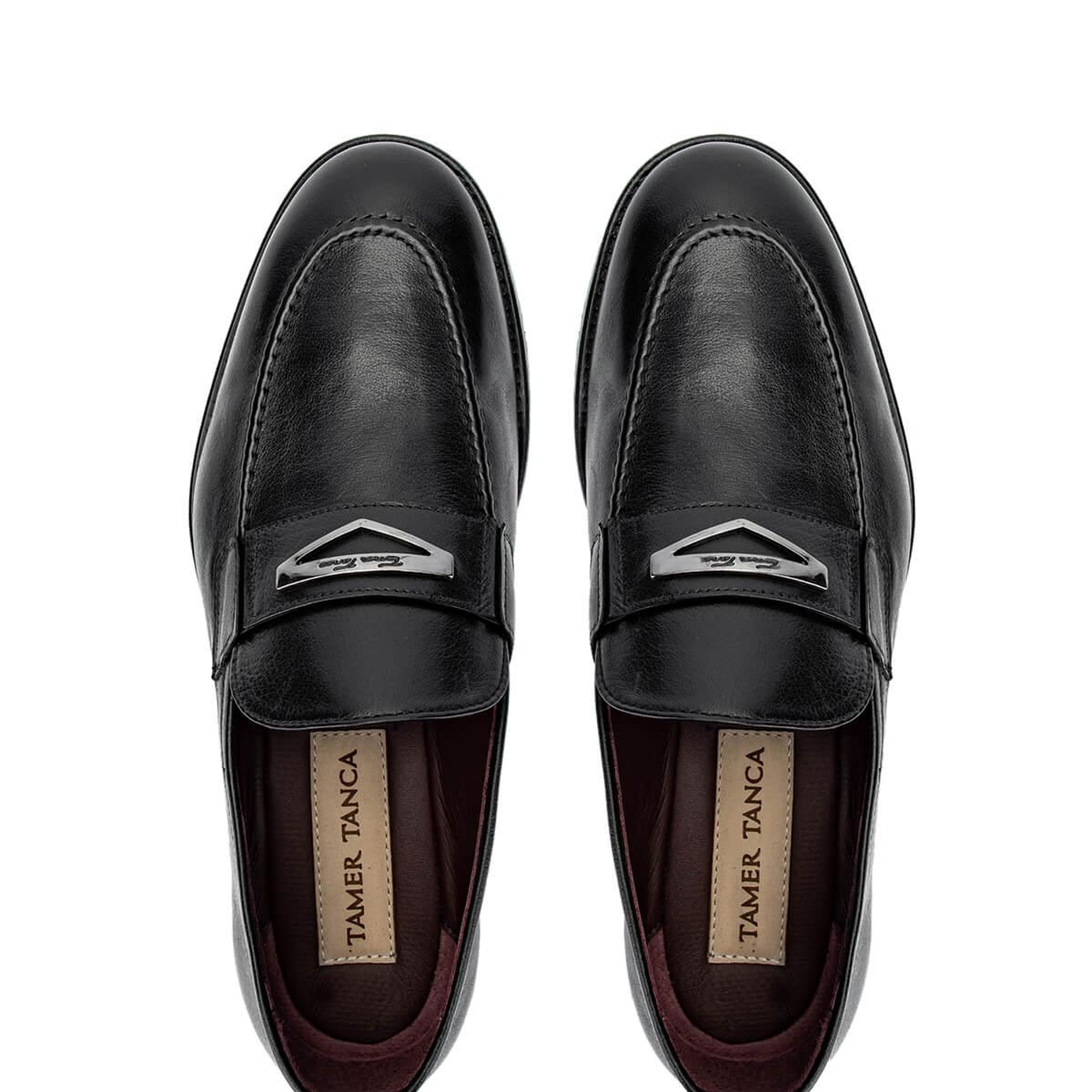 Tamer Tanca Erkek Hakiki Deri Siyah Loafer Ayakkabı