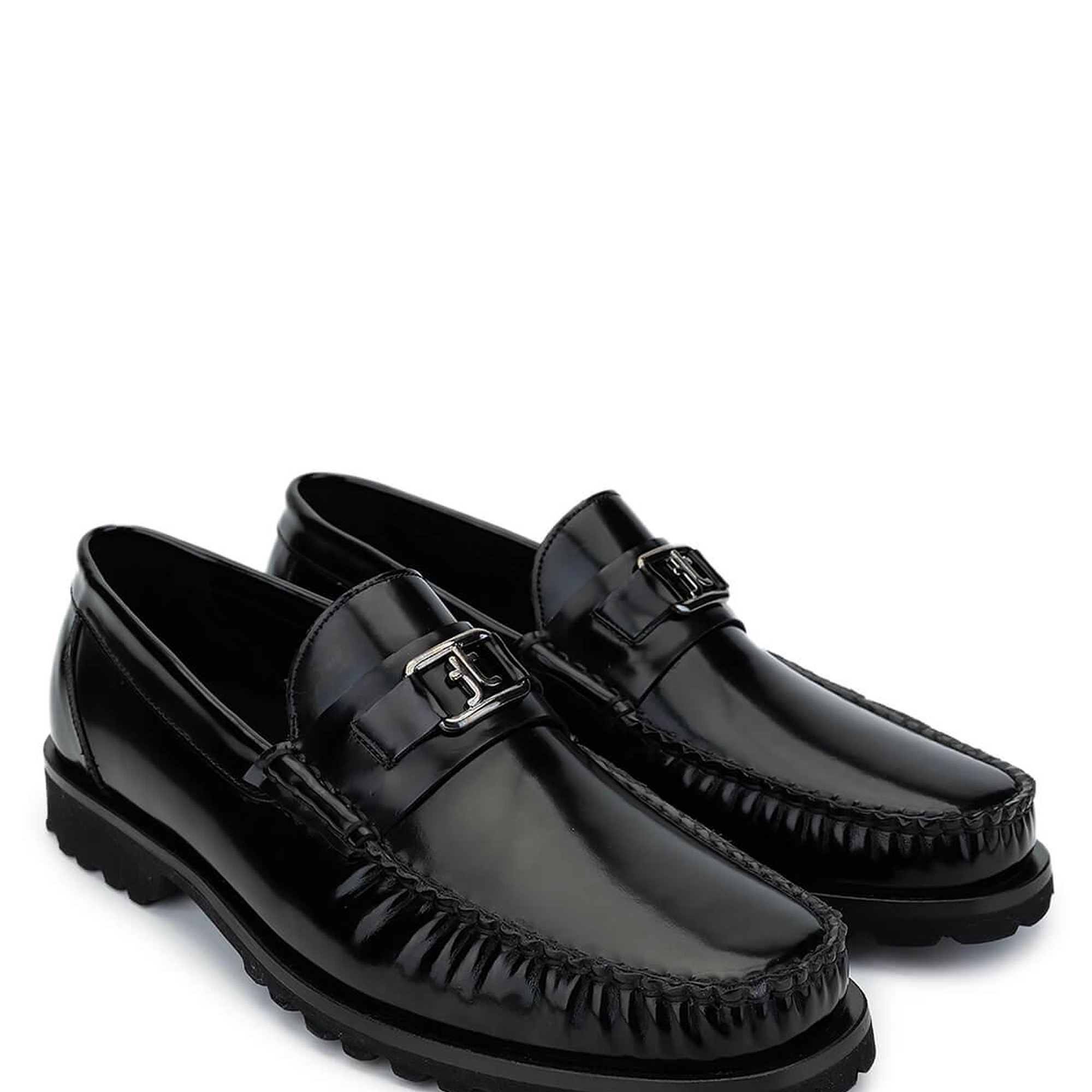 Tamer Tanca Erkek Hakiki Deri Siyah Açma Loafer Ayakkabı