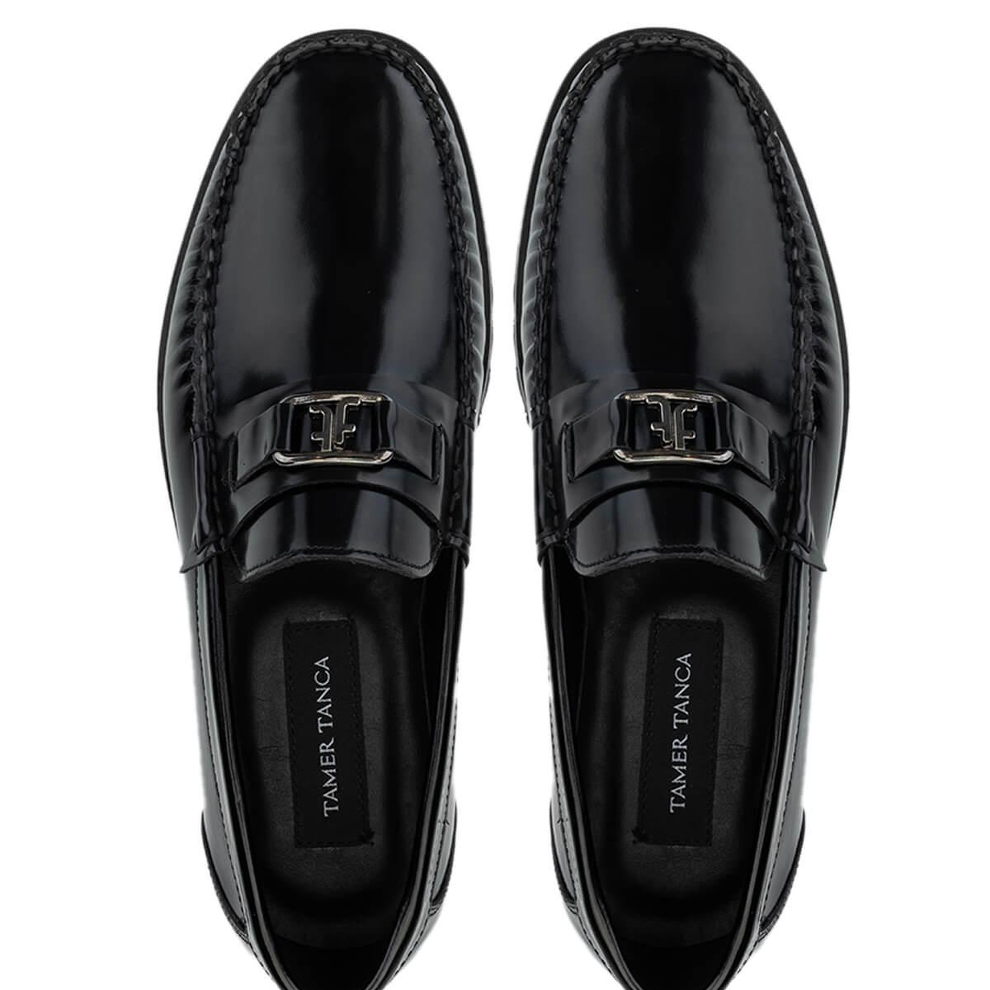 Tamer Tanca Erkek Hakiki Deri Siyah Açma Loafer Ayakkabı