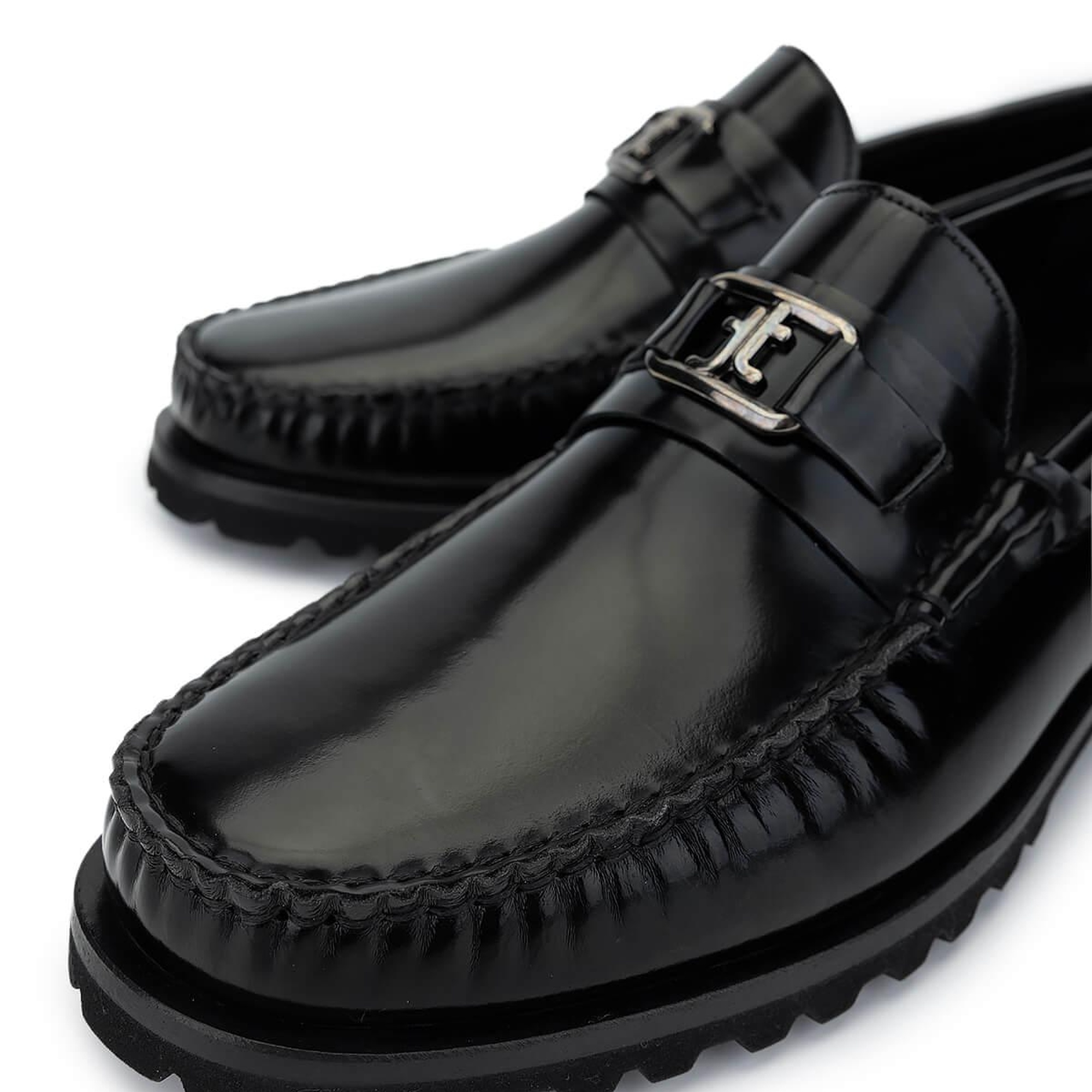 Tamer Tanca Erkek Hakiki Deri Siyah Açma Loafer Ayakkabı