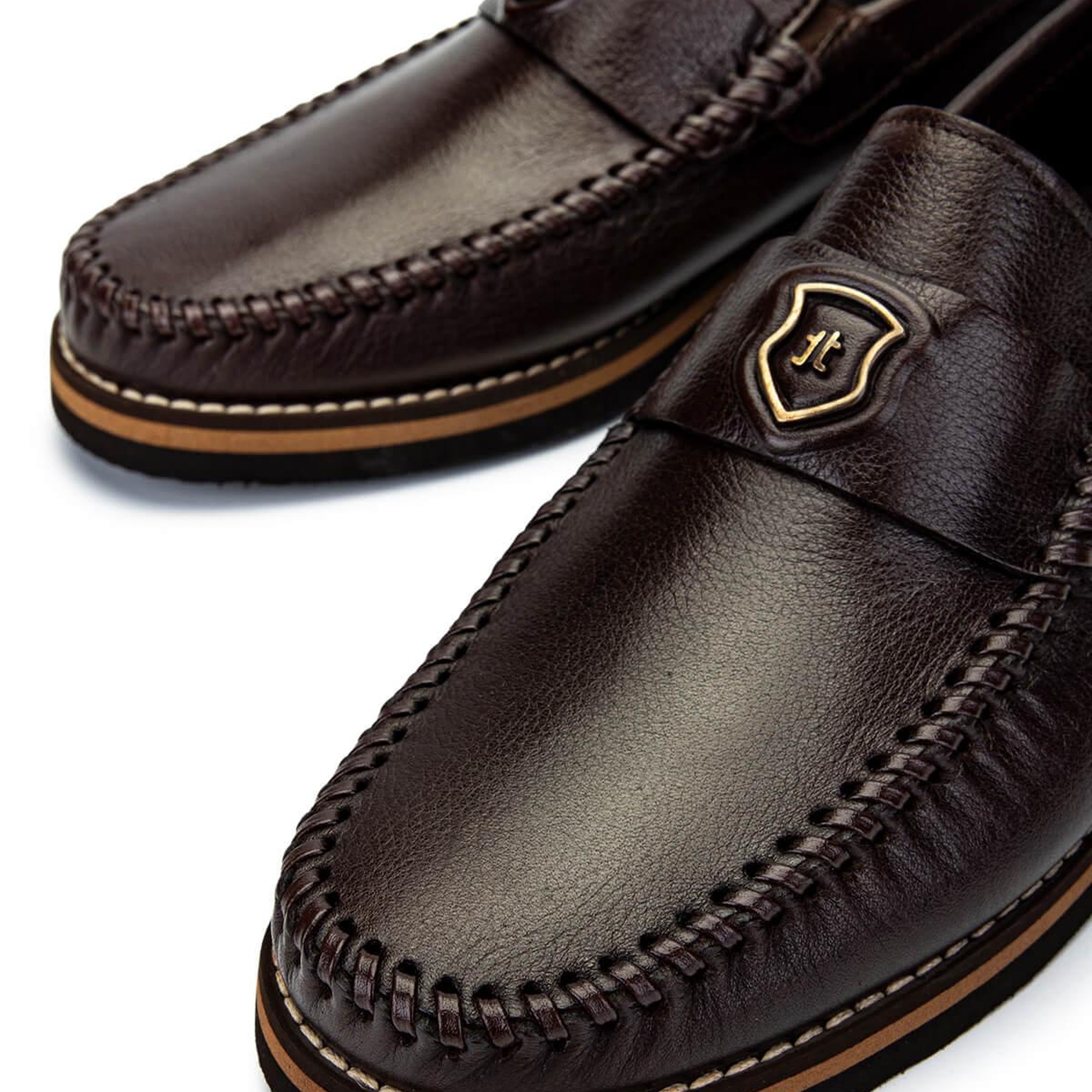 Tamer Tanca Erkek Hakiki Deri Kahverengi Loafer Ayakkabı