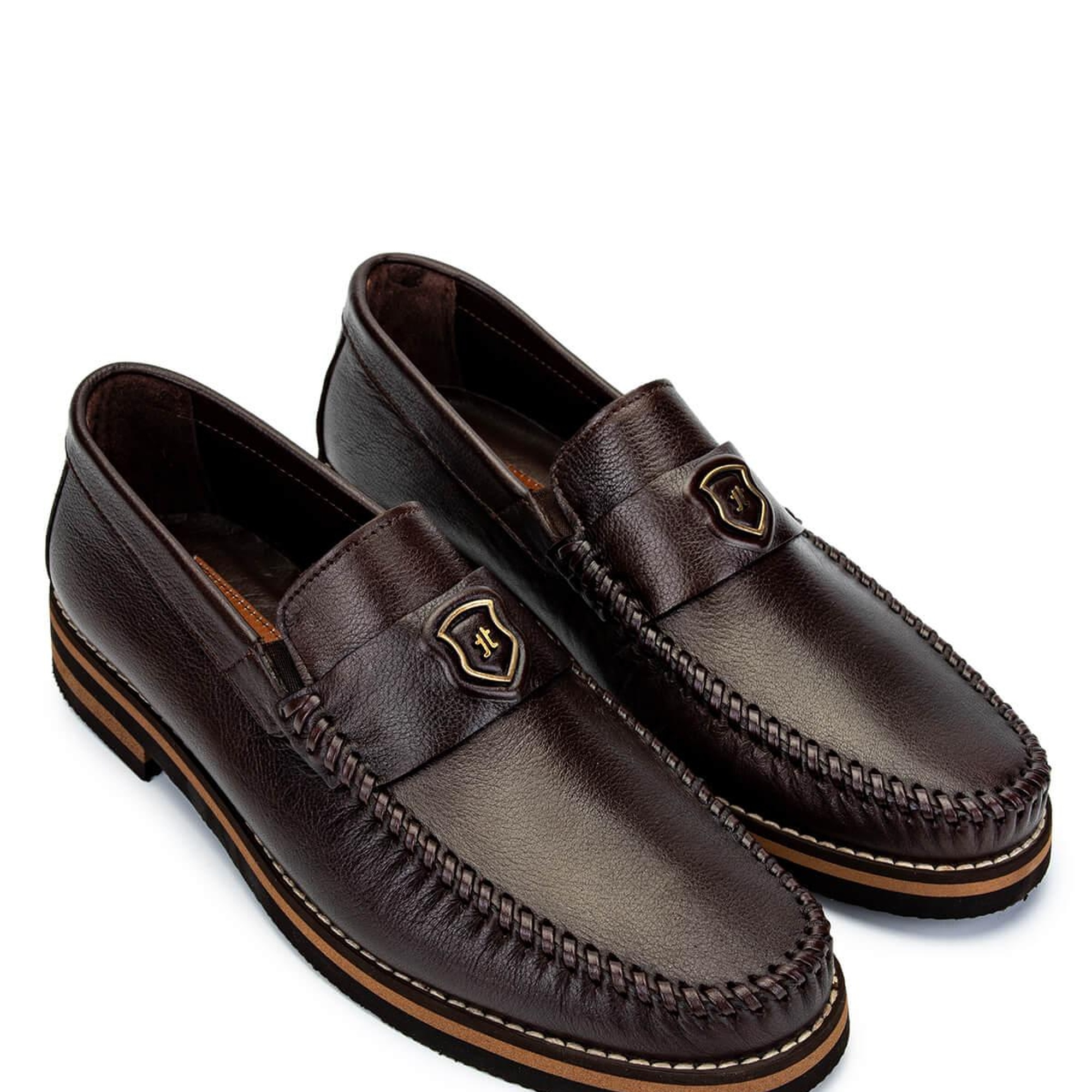 Tamer Tanca Erkek Hakiki Deri Kahverengi Loafer Ayakkabı