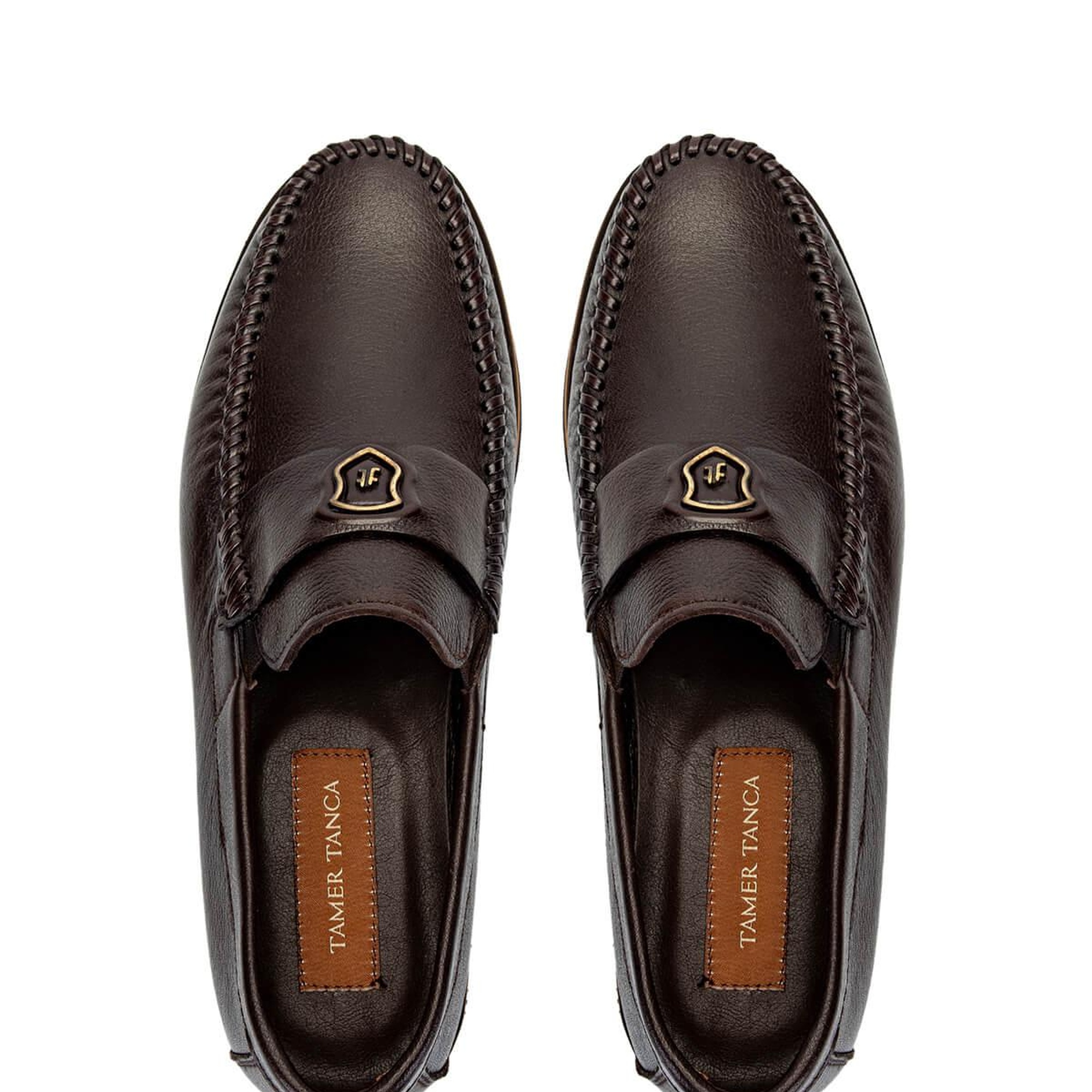 Tamer Tanca Erkek Hakiki Deri Kahverengi Loafer Ayakkabı
