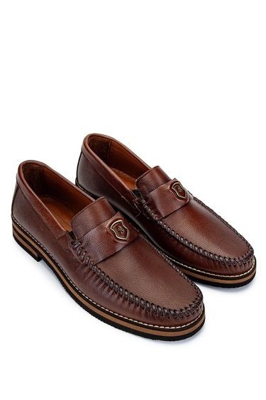  Tamer Tanca Erkek Hakiki Deri Taba Deri Loafer Ayakkabı