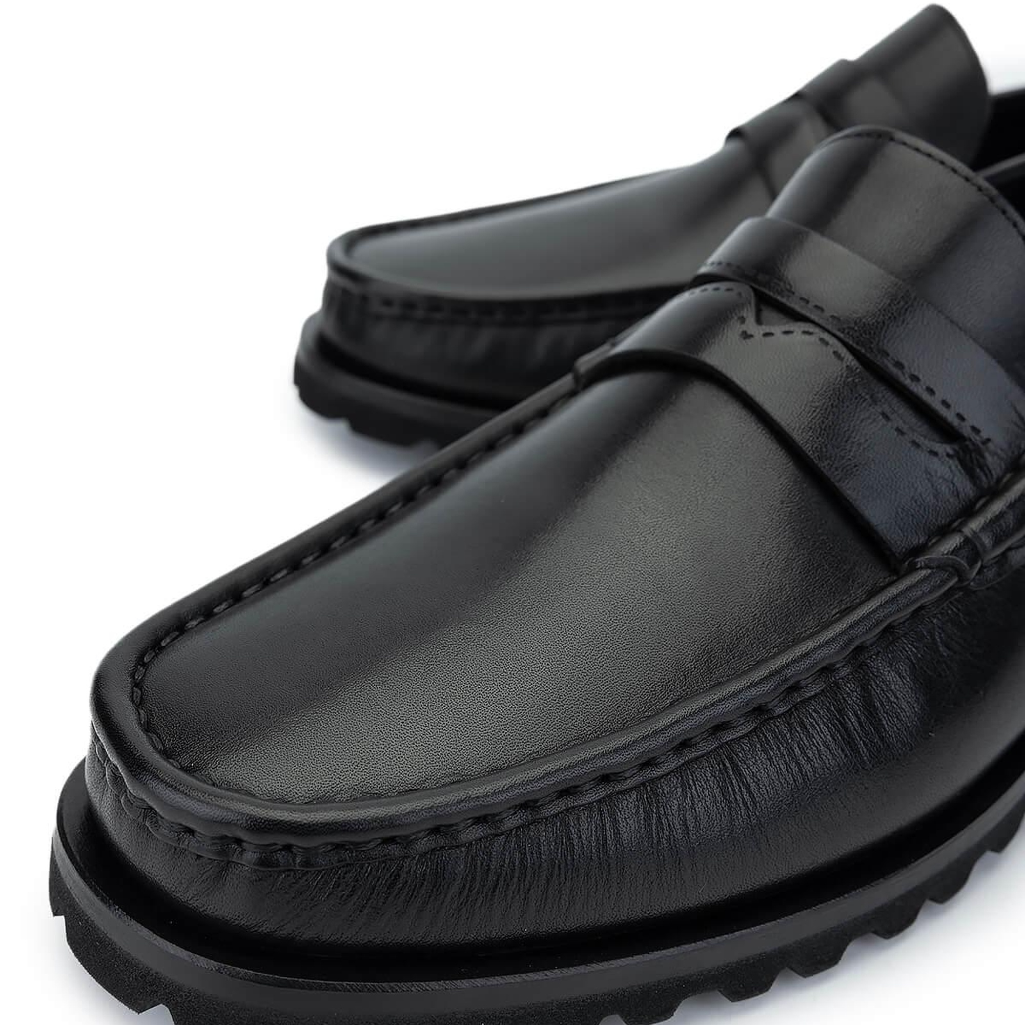 Tamer Tanca Erkek Hakiki Deri Siyah Analin Loafer Ayakkabı