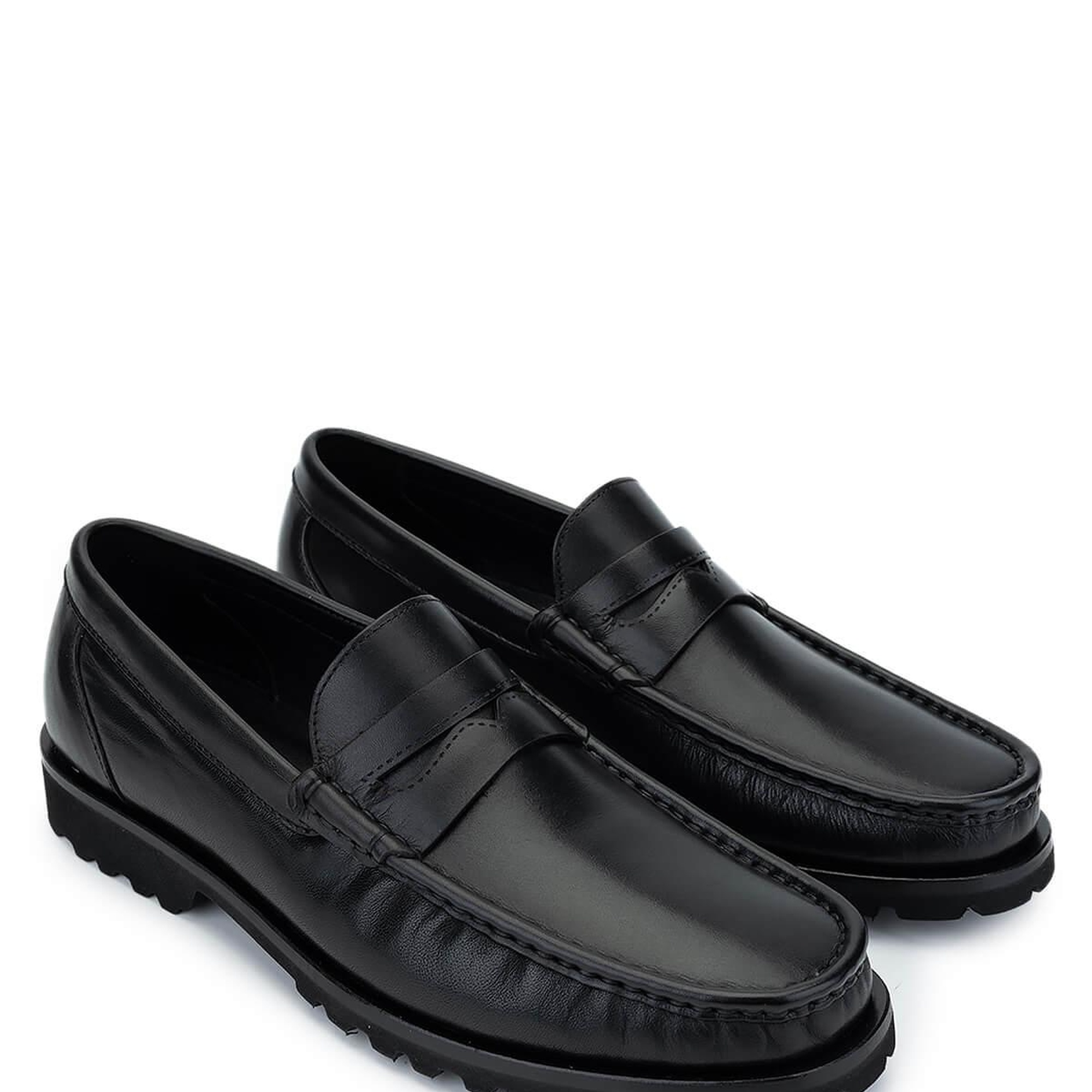 Tamer Tanca Erkek Hakiki Deri Siyah Analin Loafer Ayakkabı