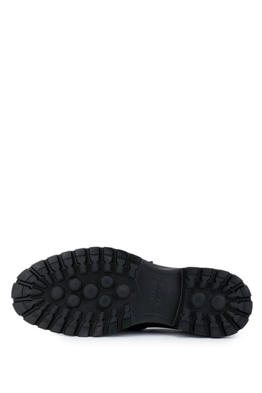  Tamer Tanca Erkek Hakiki Deri Siyah Deri Loafer Ayakkabı