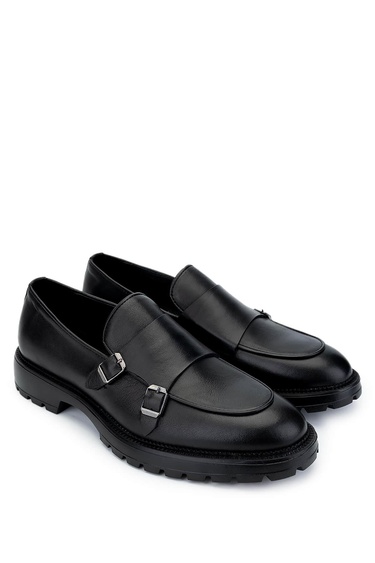  Tamer Tanca Erkek Hakiki Deri Siyah Deri Loafer Ayakkabı