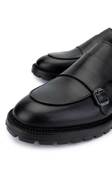  Tamer Tanca Erkek Hakiki Deri Siyah Deri Loafer Ayakkabı