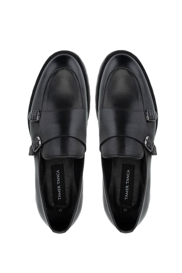 Tamer Tanca Erkek Hakiki Deri Siyah Deri Loafer Ayakkabı