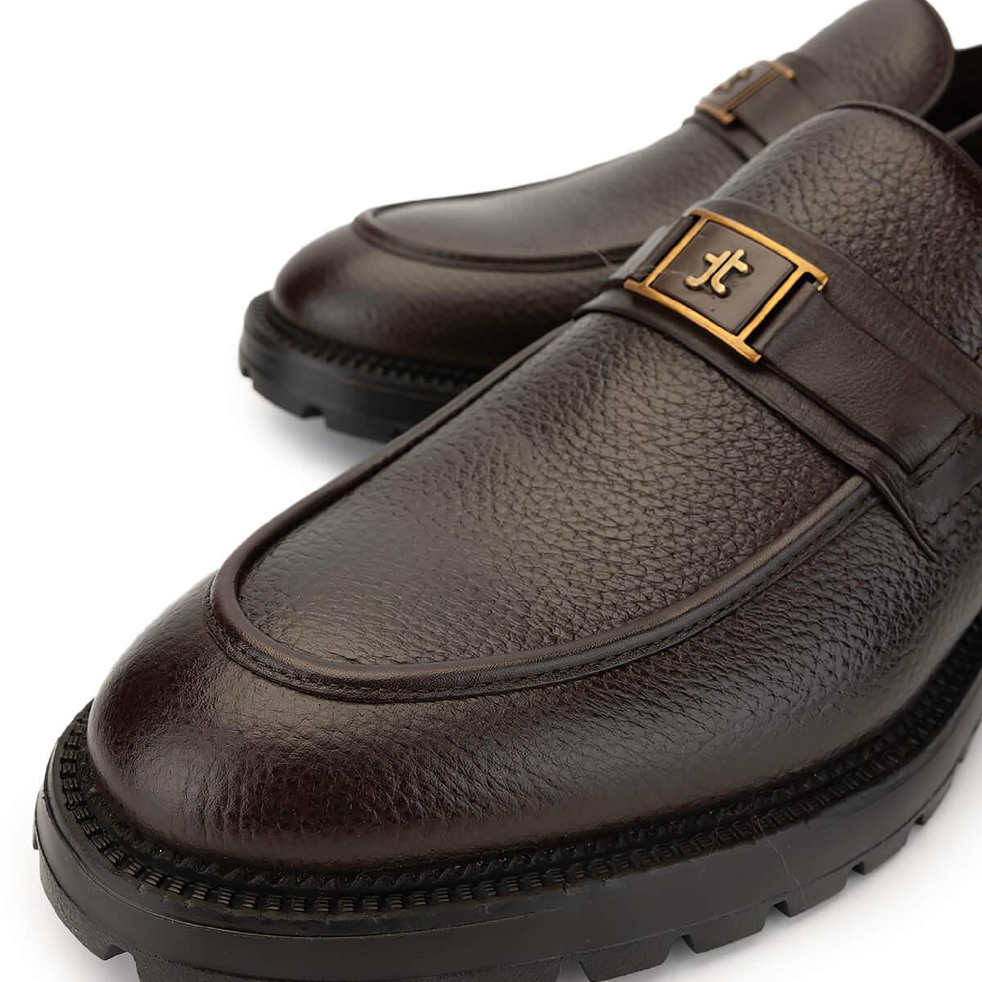 Tamer Tanca Erkek Hakiki Deri Kahverengi Loafer Ayakkabı