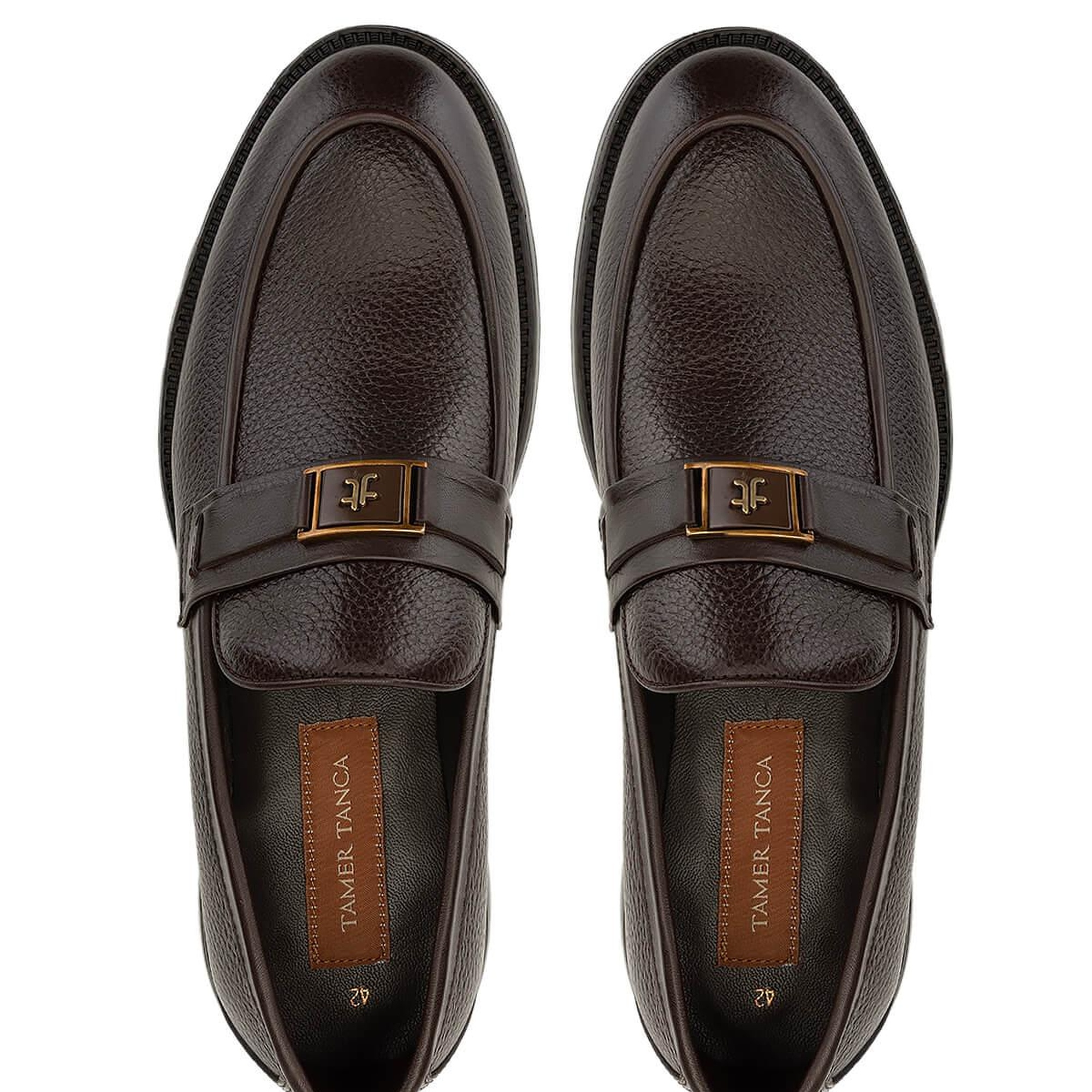 Tamer Tanca Erkek Hakiki Deri Kahverengi Loafer Ayakkabı