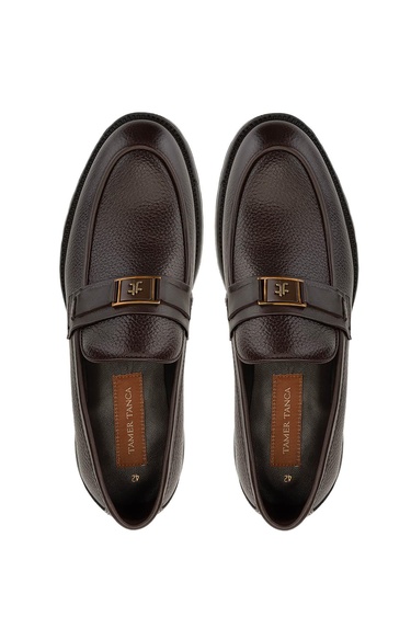  Tamer Tanca Erkek Hakiki Deri Kahverengi Loafer Ayakkabı