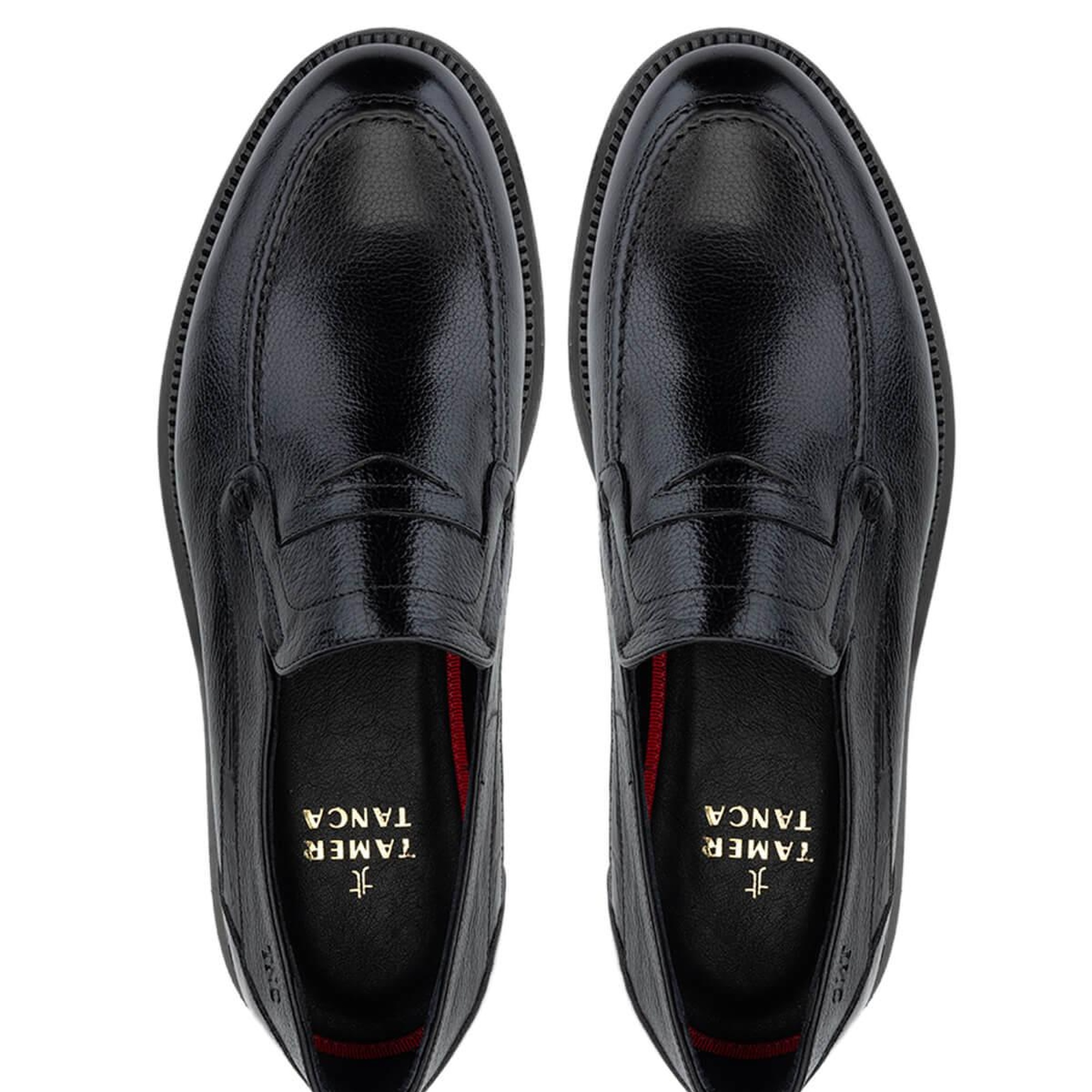 Tamer Tanca Erkek Hakiki Deri Siyah Loafer Ayakkabı