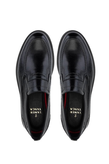  Tamer Tanca Erkek Hakiki Deri Siyah Loafer Ayakkabı