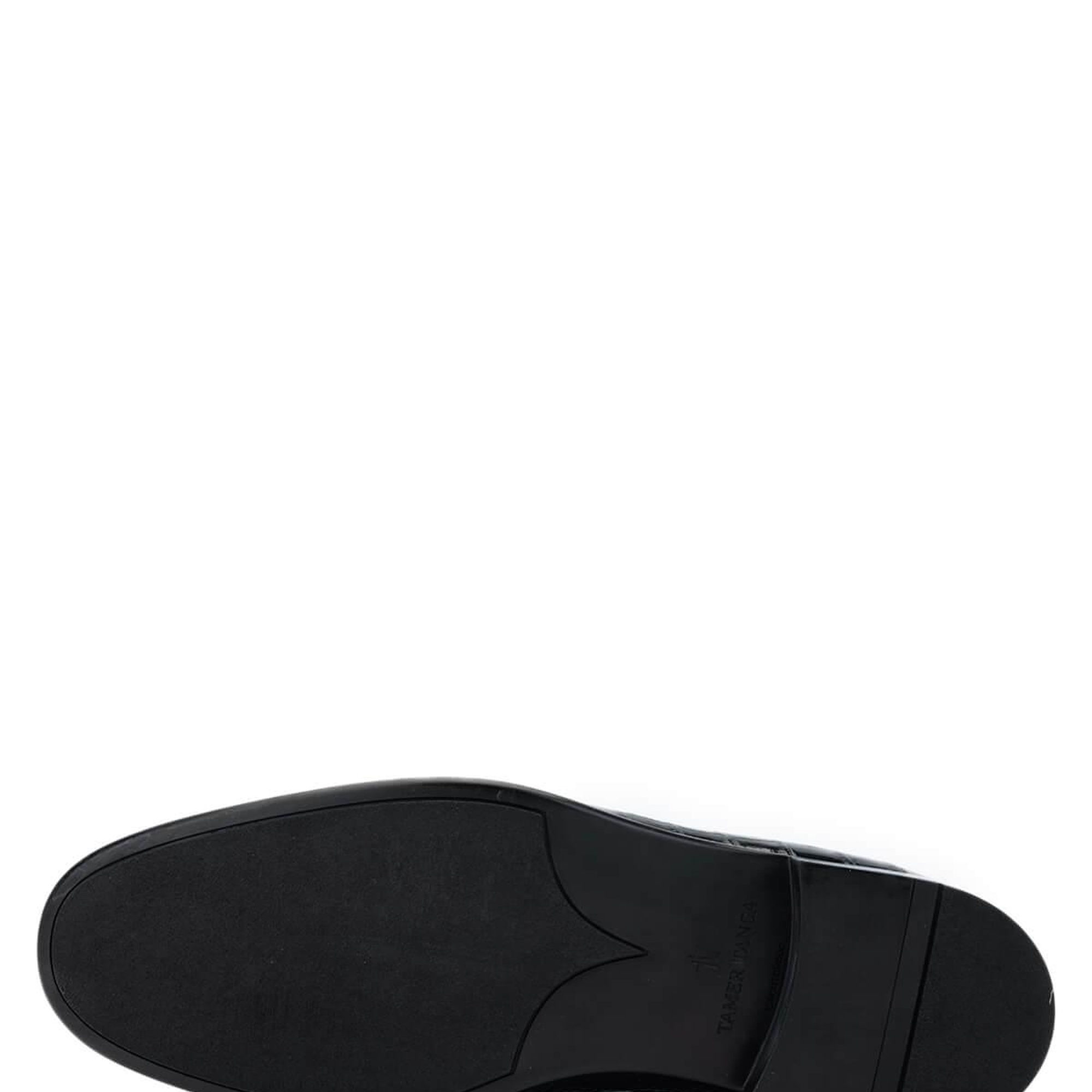 Tamer Tanca Erkek Hakiki Deri Siyah Kroko Loafer Ayakkabı