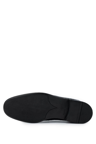  Tamer Tanca Erkek Hakiki Deri Siyah Kroko Loafer Ayakkabı