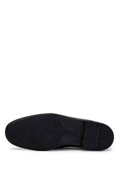  Tamer Tanca Erkek Hakiki Deri Siyah Floter Loafer Ayakkabı