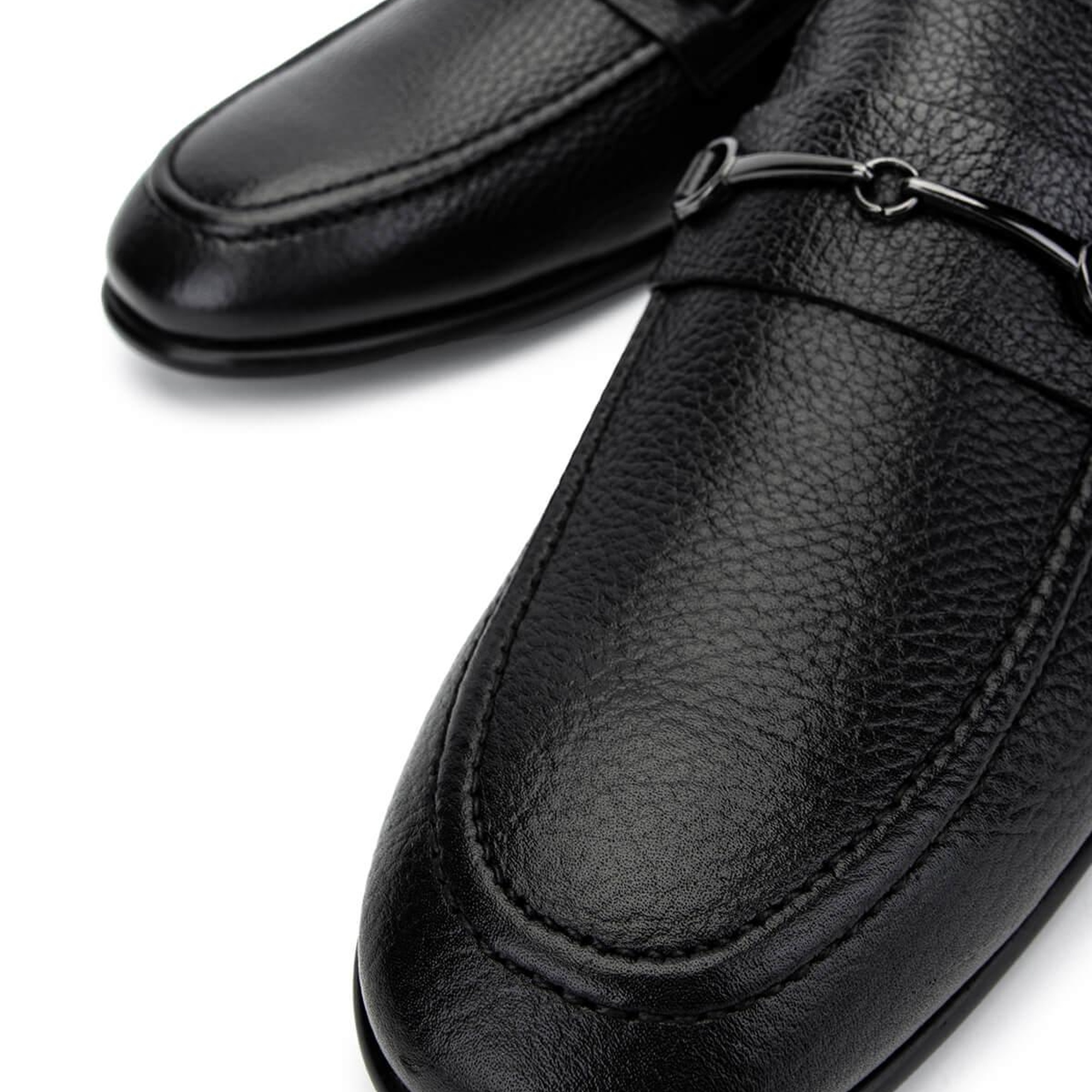 Tamer Tanca Erkek Hakiki Deri Siyah Floter Loafer Ayakkabı