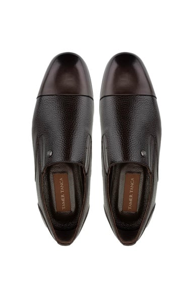  Tamer Tanca Erkek Hakiki Deri Kahverengi Loafer Ayakkabı