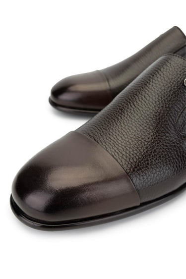  Tamer Tanca Erkek Hakiki Deri Kahverengi Loafer Ayakkabı