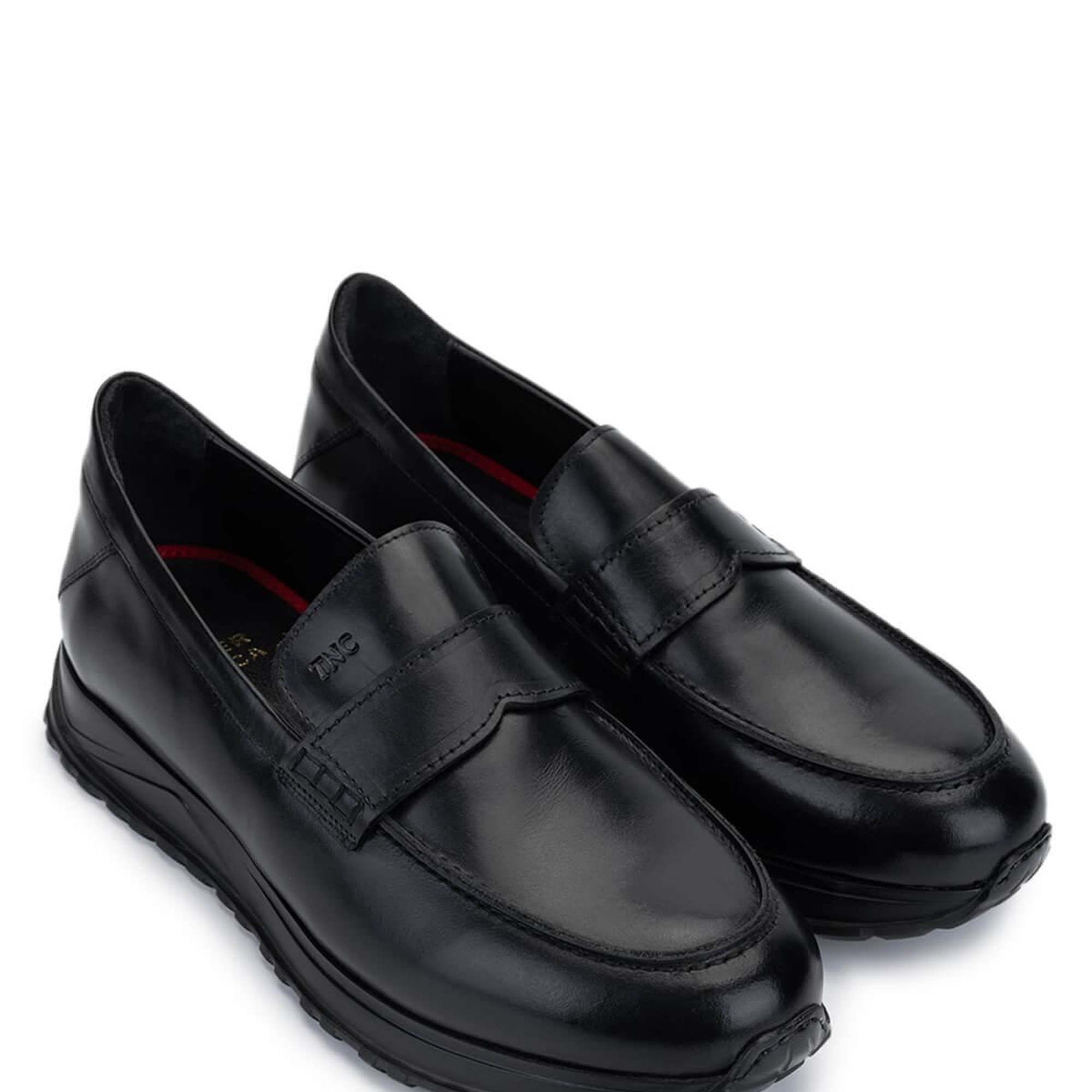 Tamer Tanca Erkek Hakiki Deri Siyah Deri Loafer Ayakkabı