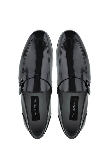  Tamer Tanca Erkek Hakiki Deri Siyah Açma Loafer Ayakkabı