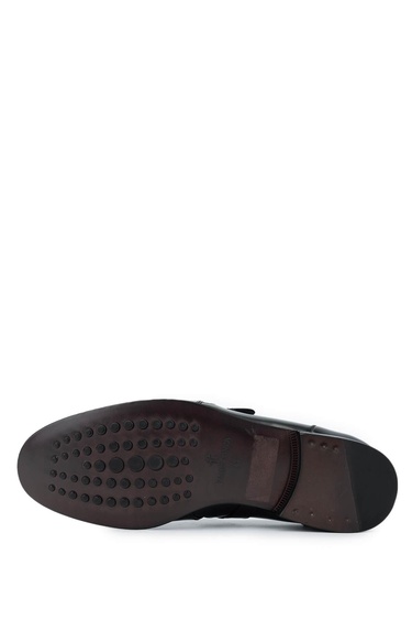  Tamer Tanca Erkek Hakiki Deri Siyah Açma Loafer Ayakkabı