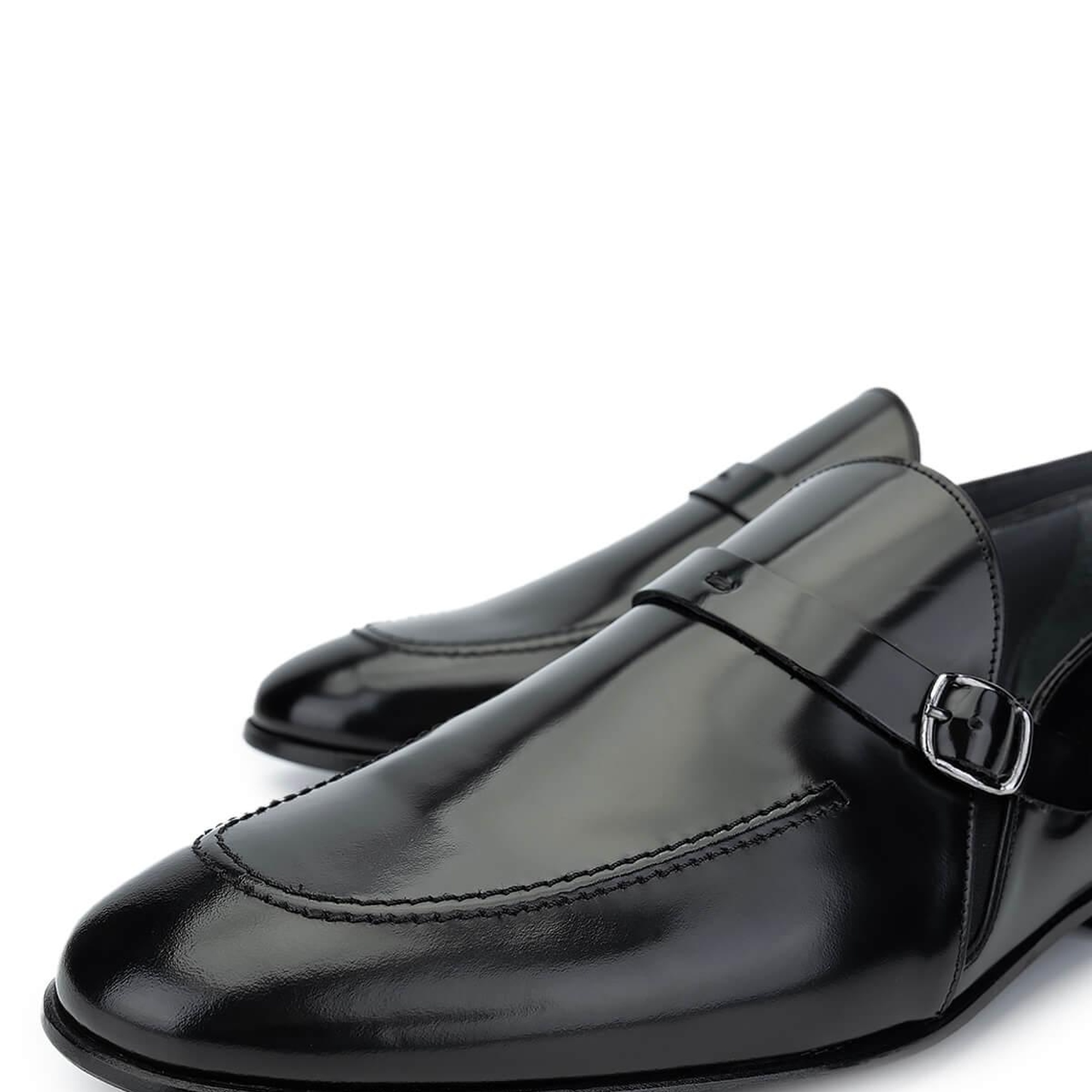 Tamer Tanca Erkek Hakiki Deri Siyah Açma Loafer Ayakkabı