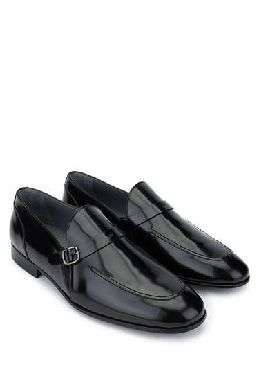  Tamer Tanca Erkek Hakiki Deri Siyah Açma Loafer Ayakkabı