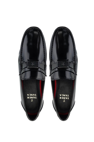  Tamer Tanca Erkek Hakiki Deri Siyah Açma Loafer Ayakkabı