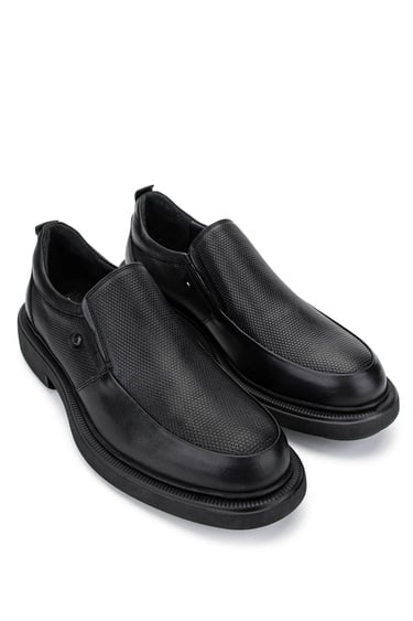  Tamer Tanca Erkek Hakiki Deri Siyah Casual Ayakkabı