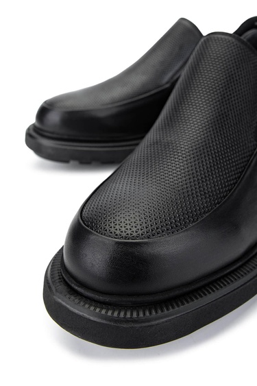  Tamer Tanca Erkek Hakiki Deri Siyah Casual Ayakkabı