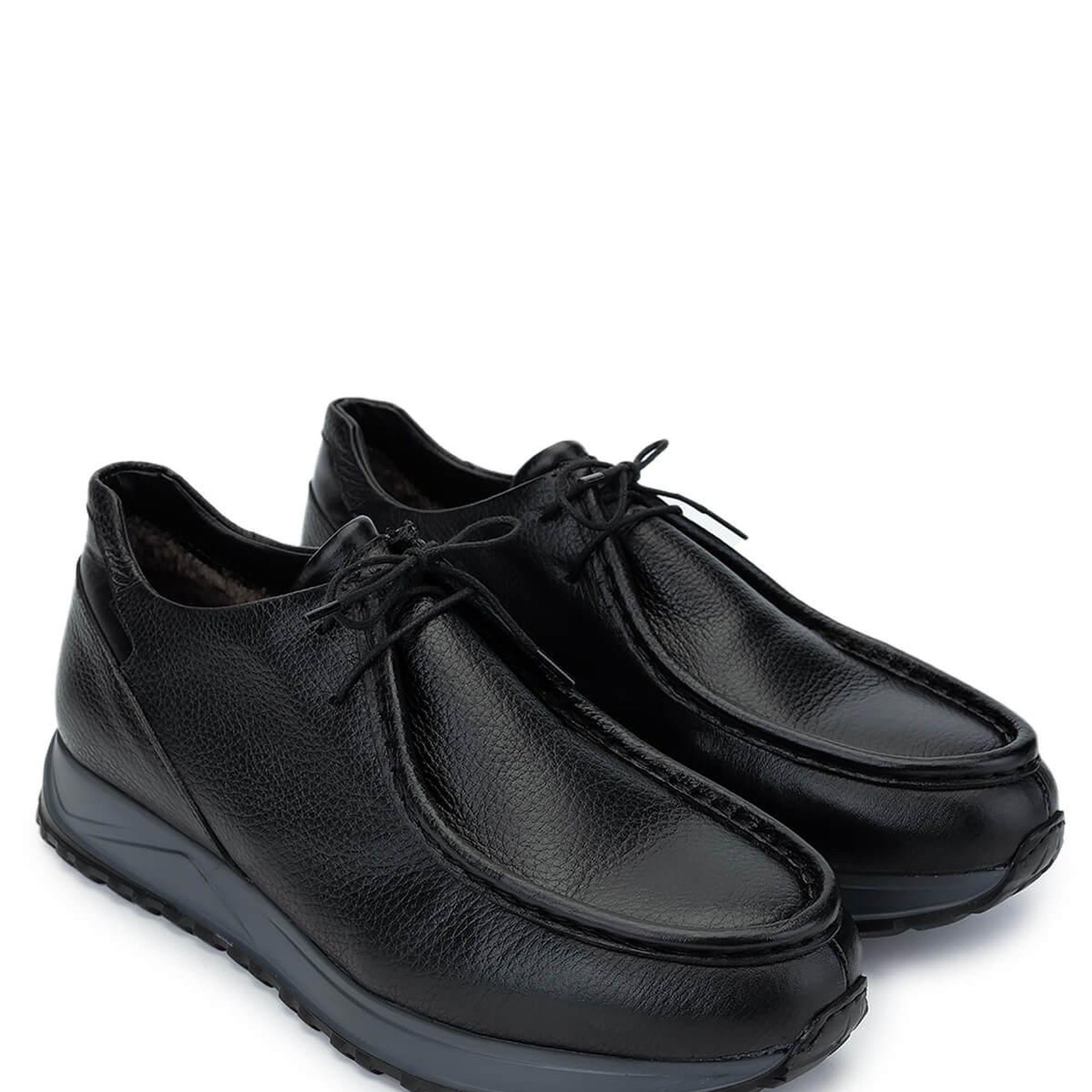 Tamer Tanca Erkek Hakiki Deri Siyah Deri Casual Ayakkabı