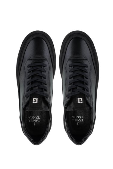  Tamer Tanca Erkek Hakiki Deri Siyah Deri Casual Ayakkabı