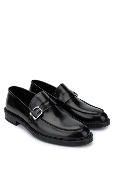  Tamer Tanca Erkek Hakiki Deri Siyah Açma Casual Ayakkabı