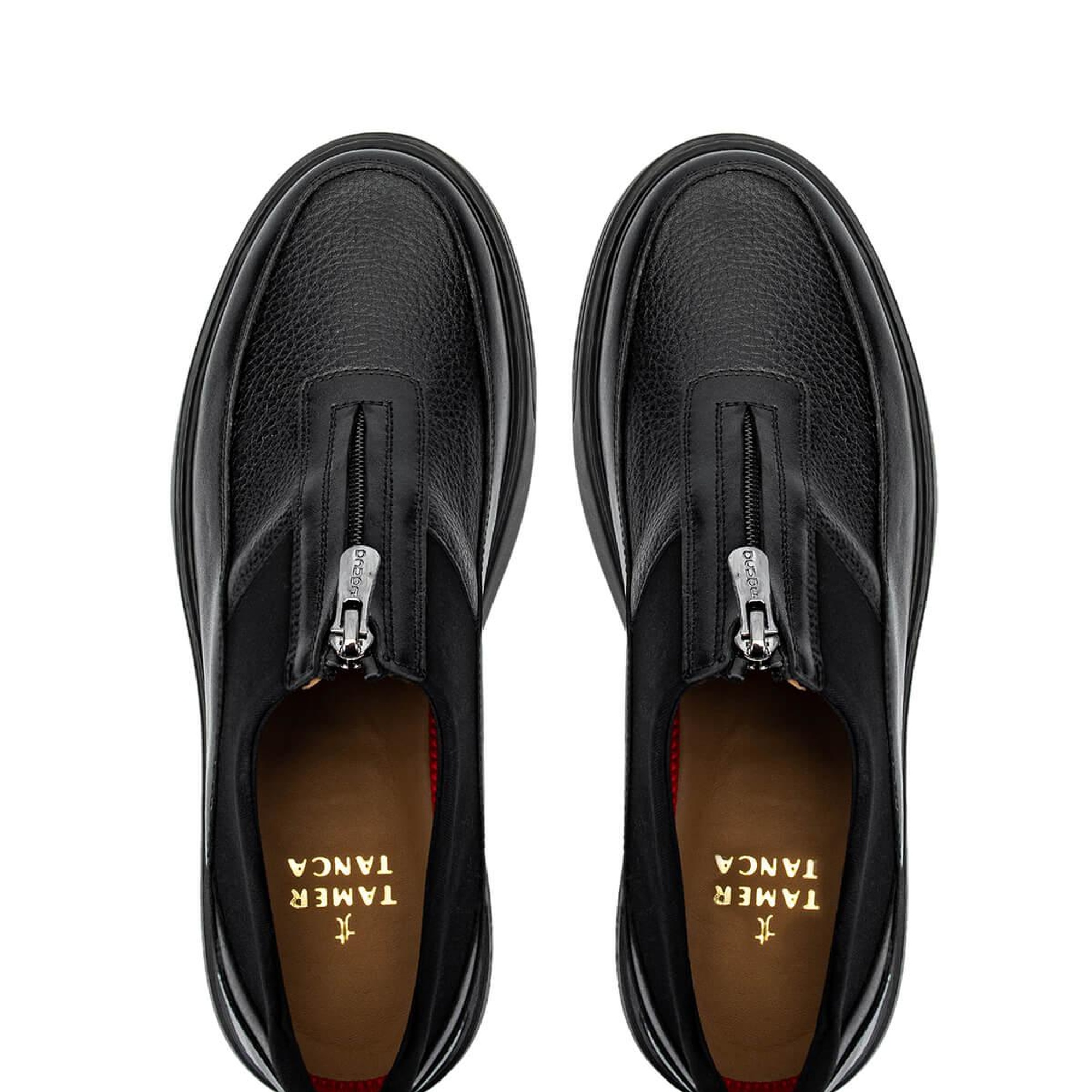 Tamer Tanca Erkek Hakiki Deri Siyah Deri Casual Ayakkabı