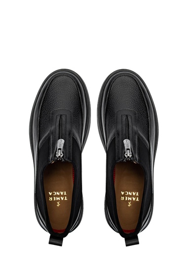  Tamer Tanca Erkek Hakiki Deri Siyah Deri Casual Ayakkabı