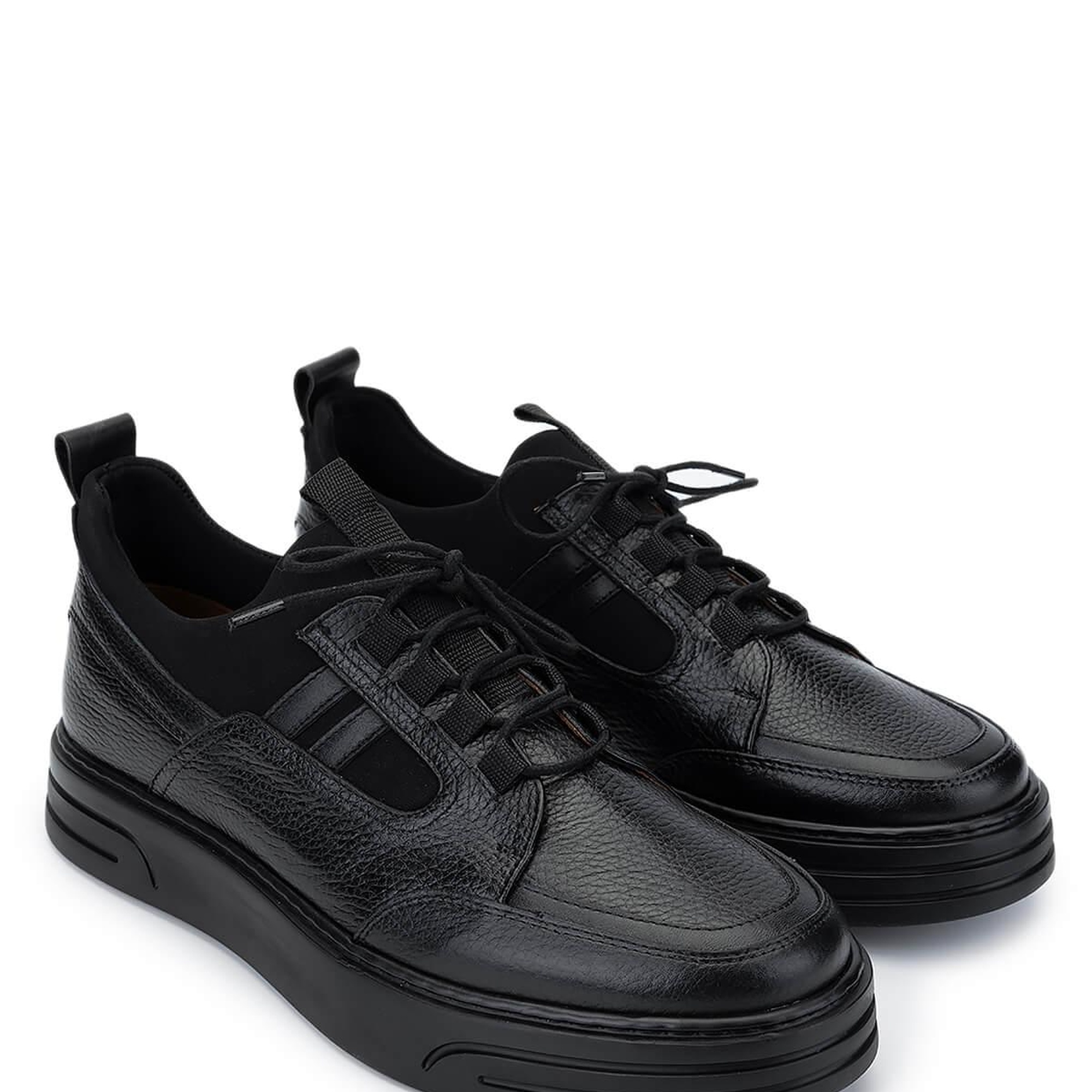 Tamer Tanca Erkek Hakiki Deri Siyah Deri Casual Ayakkabı