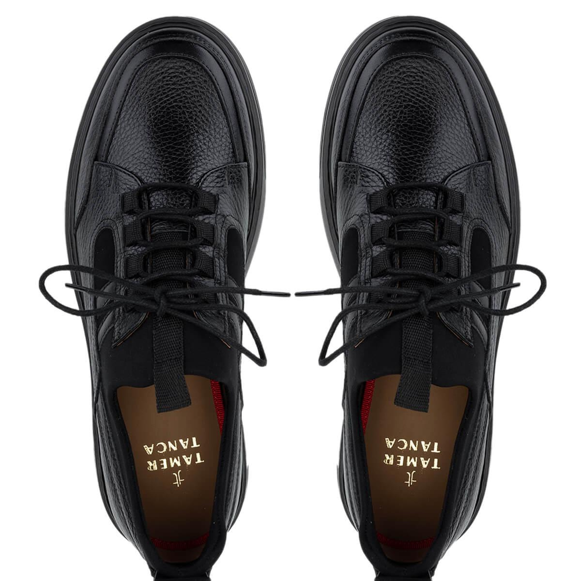 Tamer Tanca Erkek Hakiki Deri Siyah Deri Casual Ayakkabı