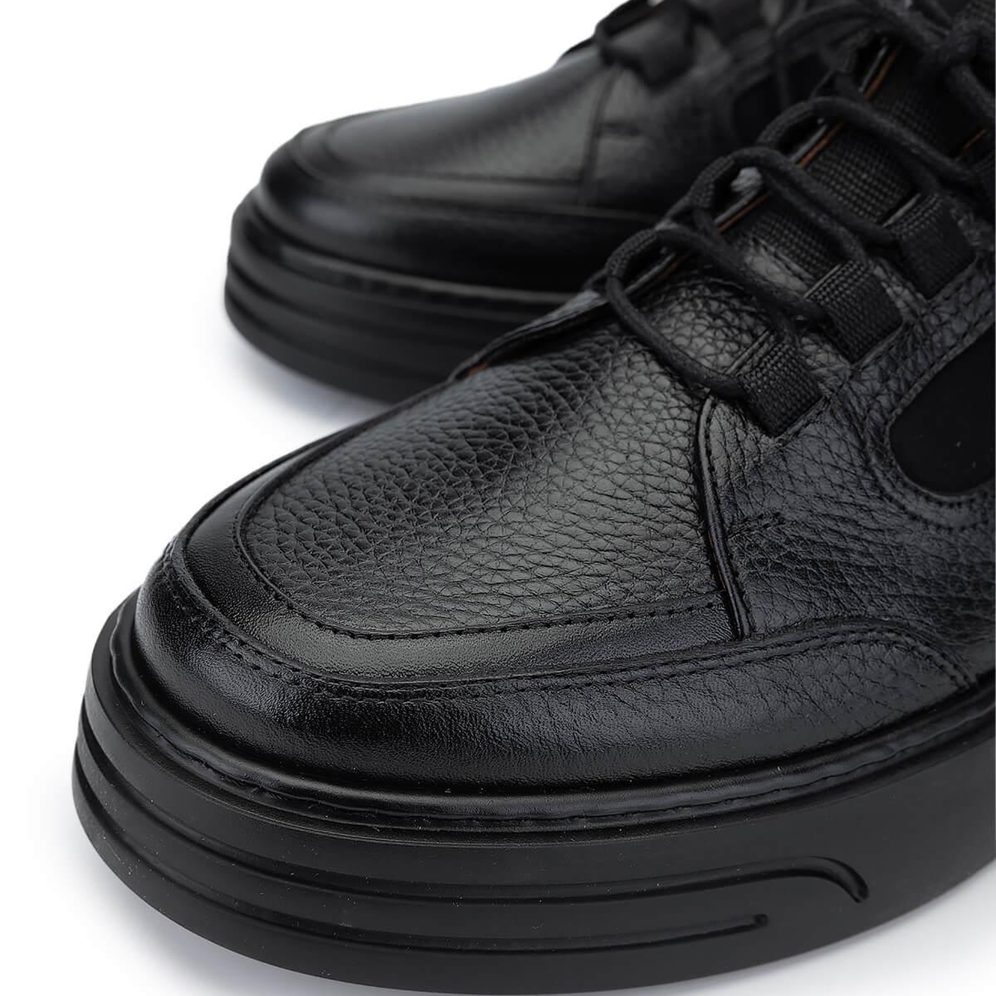 Tamer Tanca Erkek Hakiki Deri Siyah Deri Casual Ayakkabı