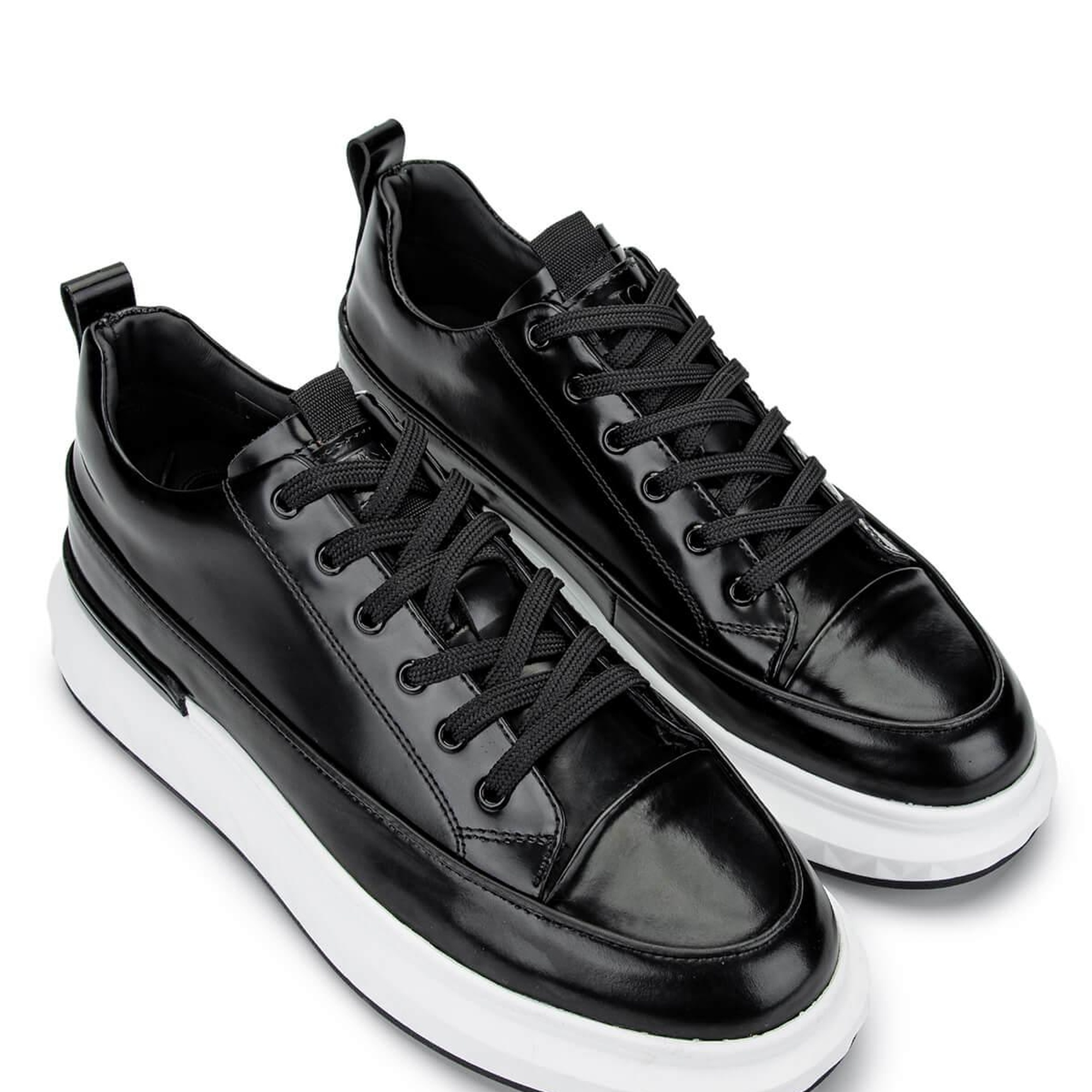 Tamer Tanca Erkek Hakiki Deri Siyah Açma Casual Ayakkabı