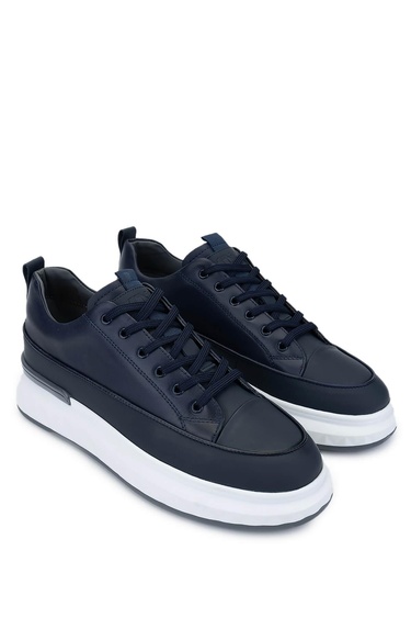  Tamer Tanca Erkek Hakiki Deri Lacivert Casual Ayakkabı