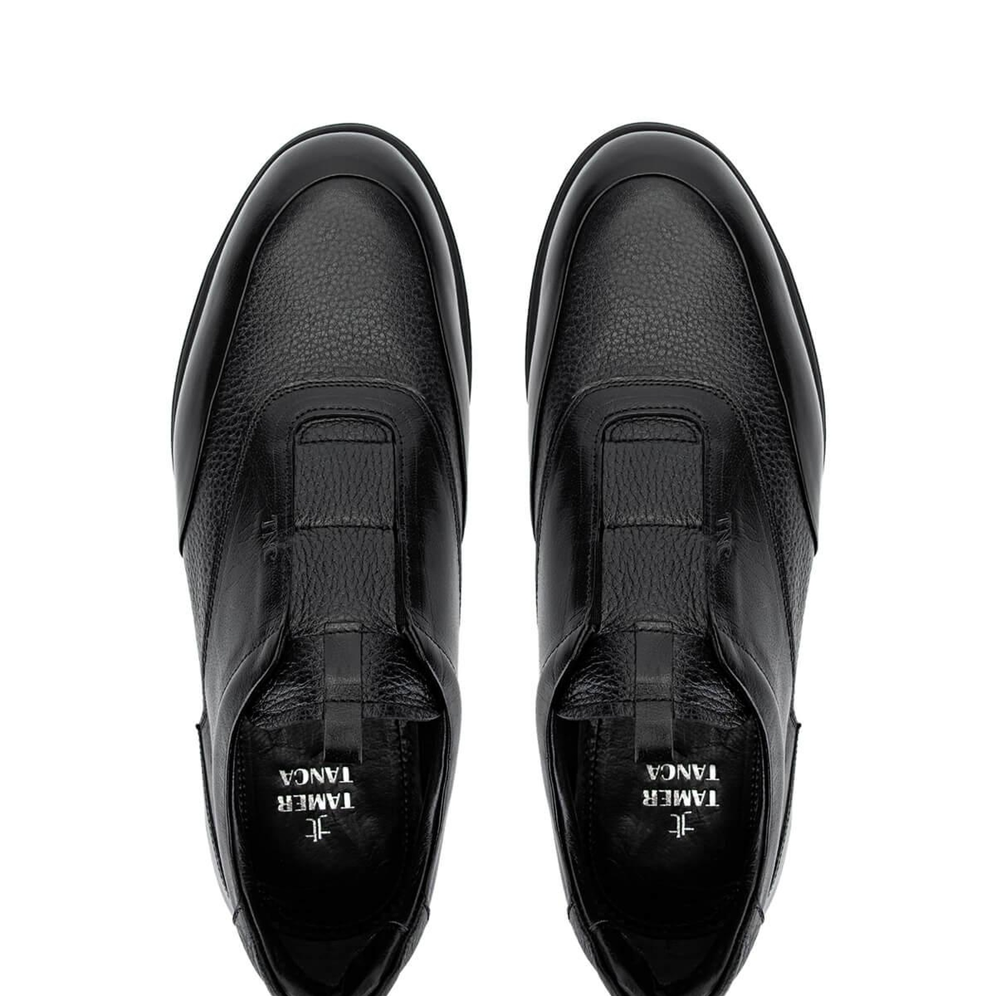 Tamer Tanca Erkek Hakiki Deri Siyah Casual Ayakkabı