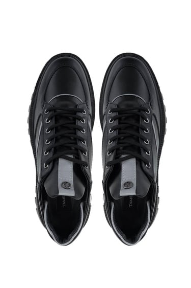  Tamer Tanca Erkek Hakiki Deri Siyah Casual Ayakkabı