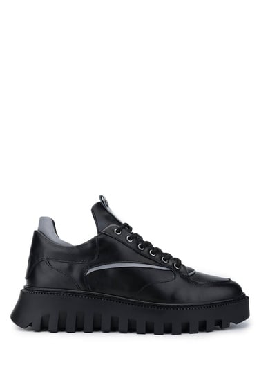  Tamer Tanca Erkek Hakiki Deri Siyah Casual Ayakkabı