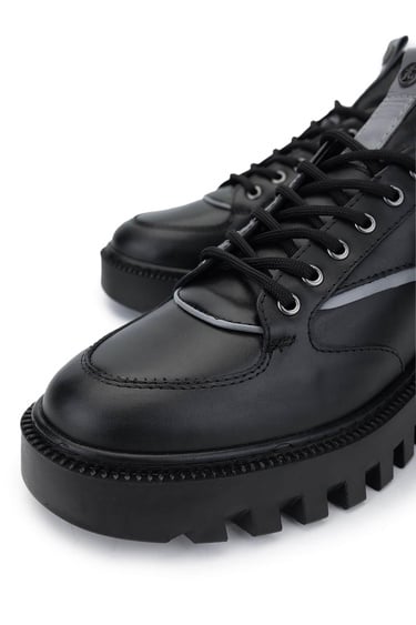  Tamer Tanca Erkek Hakiki Deri Siyah Casual Ayakkabı