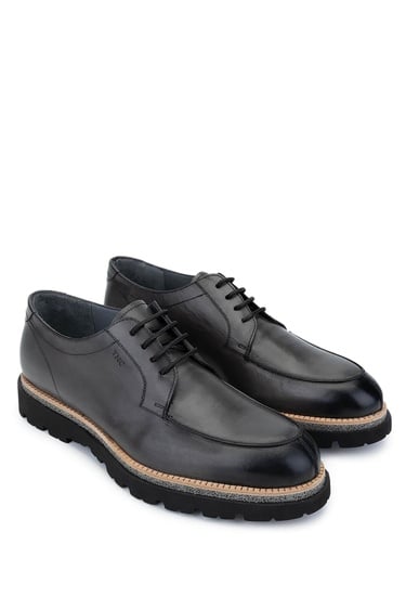  Tamer Tanca Erkek Hakiki Deri Gri Casual Ayakkabı