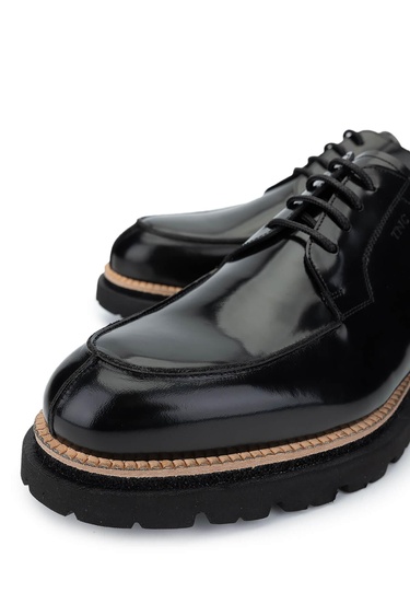  Tamer Tanca Erkek Hakiki Deri Siyah Açma Casual Ayakkabı